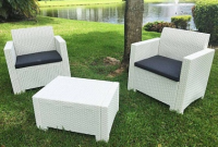 Комплект мебели RATTAN SET NEBRASKA TERRACE из двух кресел и стола, цвет белый Комплект мебели RATTAN SET NEBRASKA TERRACE из двух кресел и стола, цвет белый