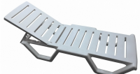 Шезлонг пластиковый TWEET с колесиками, цвет "белый"